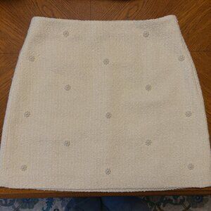 LOFT  Tweed Shift Skirt - Cream & Pearl